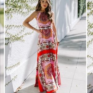 Vici Reina Printed Halter Maxi